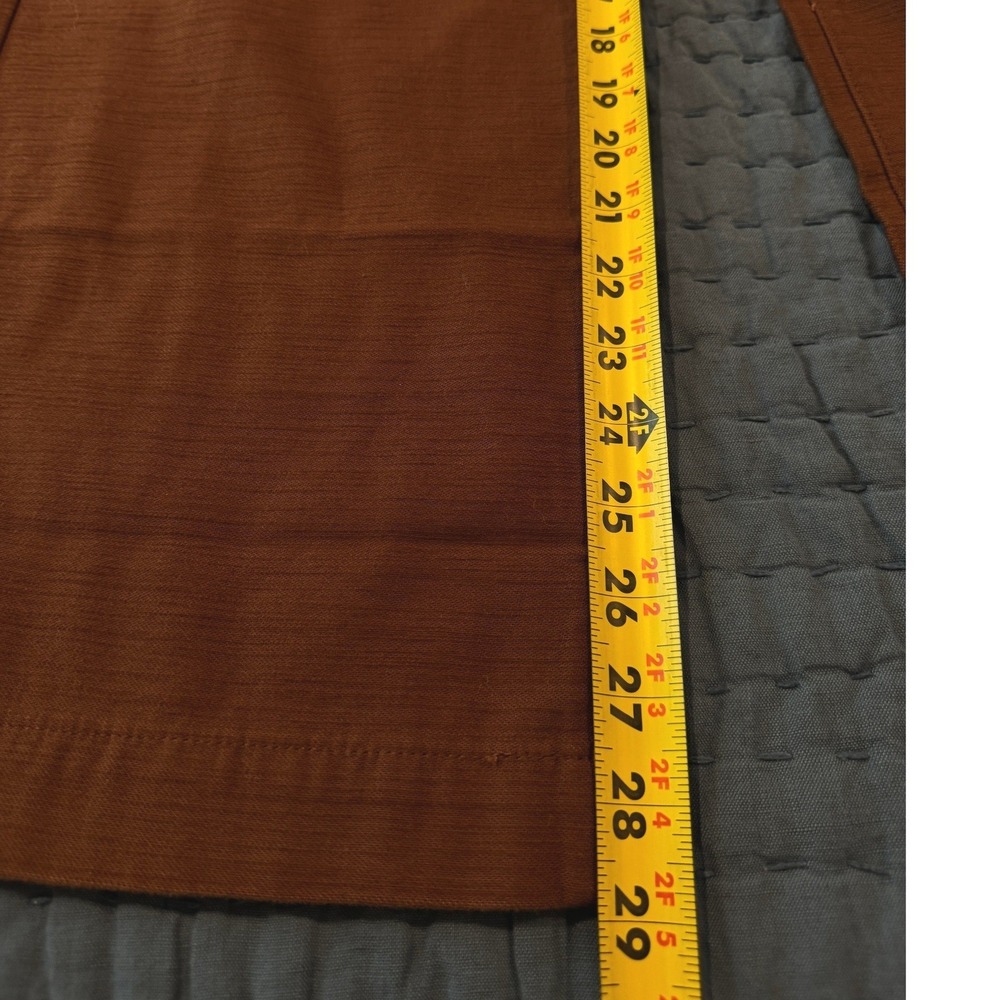J.Crew Rust Brown Cotton Twill Paperbag Full-Length Pants Women's 8 Belted - Picture 11 of 11